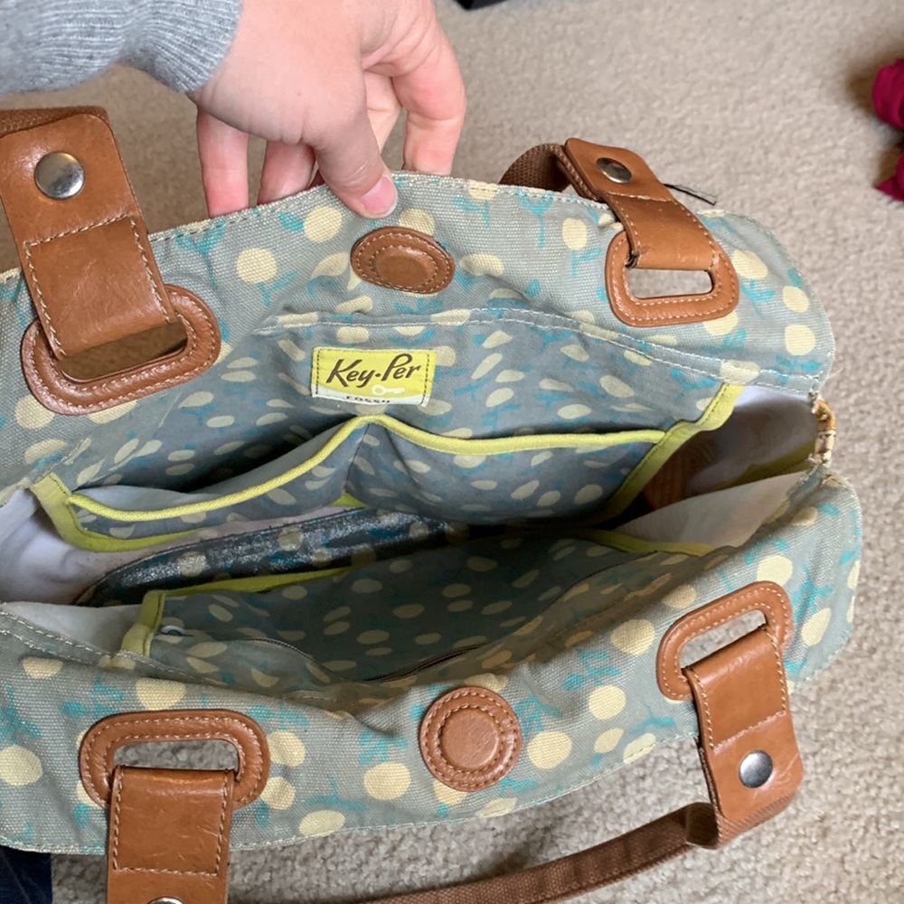 Fossil Keyper Waxed Canvas W Leather Trim Fun Pol… - image 6